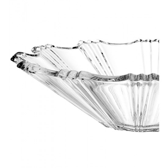 Centro De Mesa 32,5cm Por 8,5cm Em Vidro Transparente